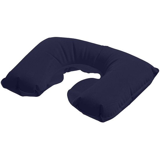 Надувная подушка под шею в чехле Sleep, темно-синяя - подробное фото
