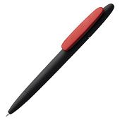 Ручка шариковая Prodir DS5 TRR-P Soft Touch, черная с красным - фото