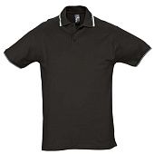 Рубашка поло мужская с контрастной отделкой PRACTICE 270 черная - фото