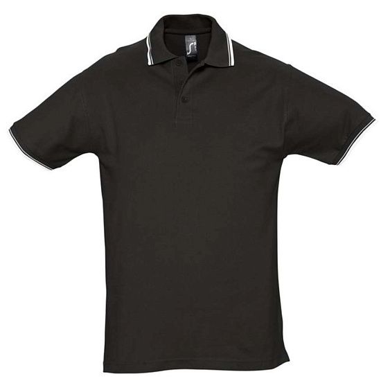 Рубашка поло мужская с контрастной отделкой PRACTICE 270 черная - подробное фото