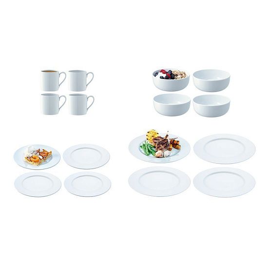 Набор Dine из 16 предметов, белый - подробное фото