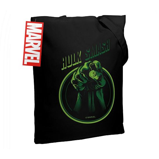 Холщовая сумка Hulk Smash, черная - подробное фото