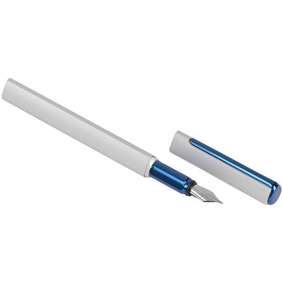 Ручка перьевая PF One, серебристая с синим - подробное фото