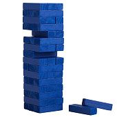 Игра «Деревянная башня мини», синяя - фото