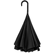 Зонт наоборот Style, трость, черный - фото