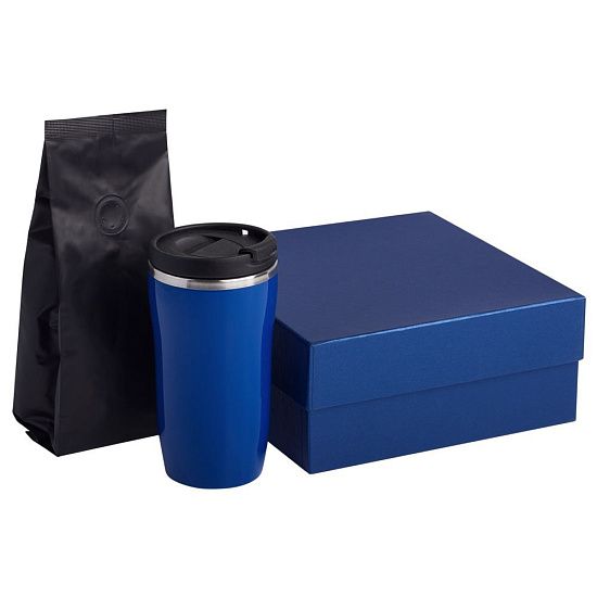 Набор Grain: термостакан и кофе, синий - подробное фото