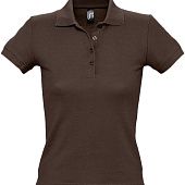 Рубашка поло женская PEOPLE 210, шоколадно-коричневая - фото