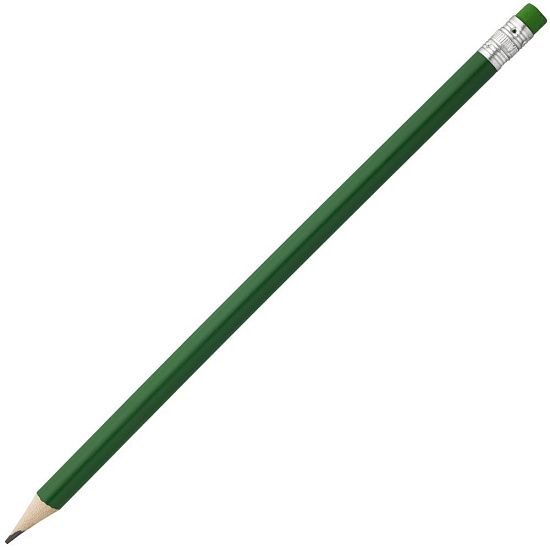 Карандаш простой Hand Friend с ластиком, зеленый - подробное фото