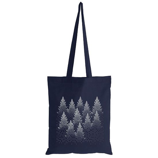 Холщовая сумка Silver Christmas, темно-синяя - подробное фото