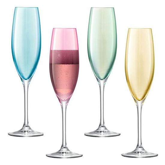 Набор бокалов для шампанского Polka Flute, пастельный - подробное фото