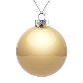 Елочный шар Finery Gloss, 10 см, глянцевый золотистый - фото