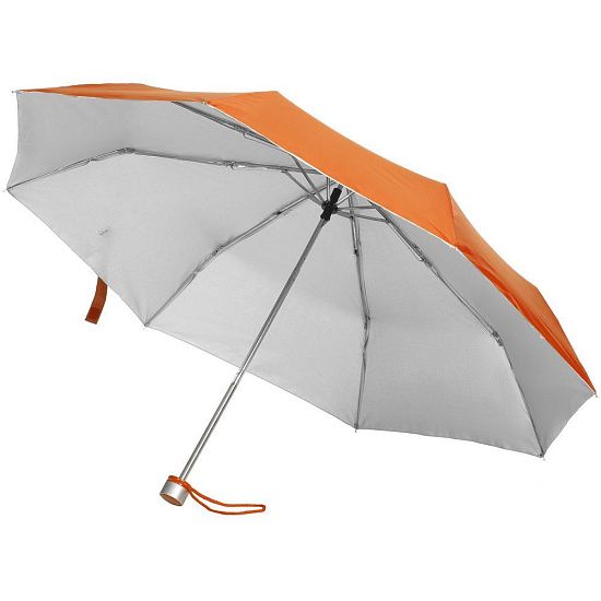 Зонт складной Silverlake, оранжевый с серебристым - подробное фото