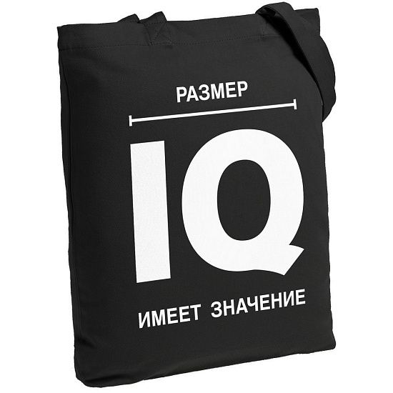 Холщовая сумка «Размер IQ», черная - подробное фото