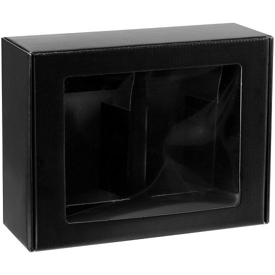 Коробка с окном Visible с ложементом под кружки, черная - подробное фото