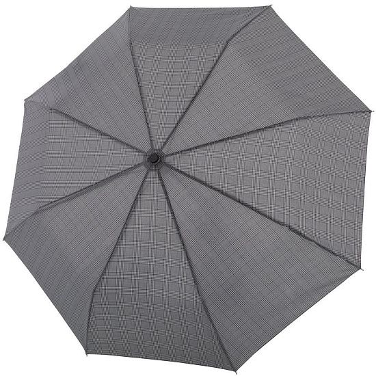 Складной зонт Fiber Magic Superstrong, серый в клетку - подробное фото
