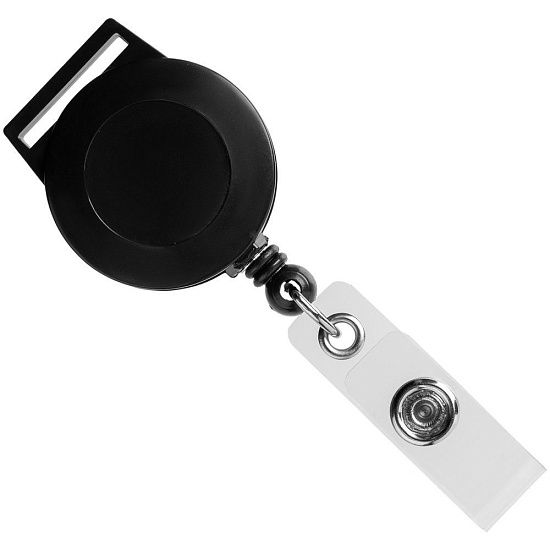 Ретрактор Attach с ушком для ленты, черный - подробное фото