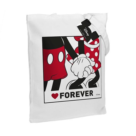 Холщовая сумка «Микки и Минни. Love Forever», белая - подробное фото