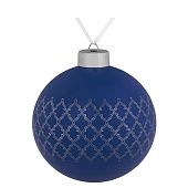 Елочный шар King, 10 см, синий - фото