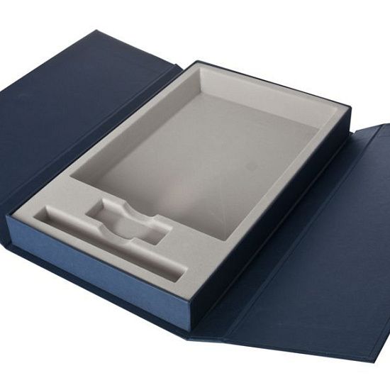 Коробка Triplet под ежедневник, флешку и ручку, синяя - подробное фото