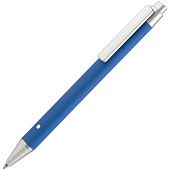 Ручка шариковая Button Up, синяя с серебристым - фото