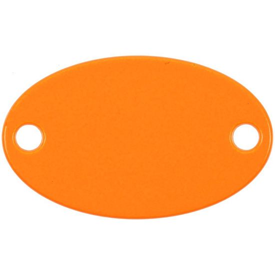 Шильдик металлический Alfa Oval, оранжевый неон - подробное фото