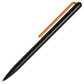 Шариковая ручка GrafeeX в чехле, черная с оранжевым - фото