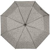 Складной зонт Tracery с проявляющимся рисунком, серый - фото