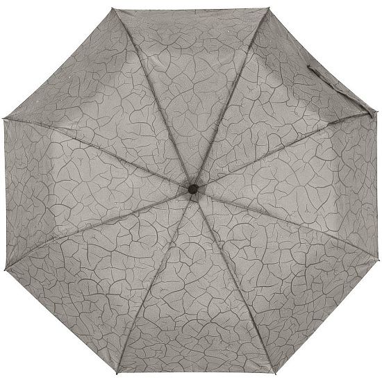 Складной зонт Tracery с проявляющимся рисунком, серый - подробное фото