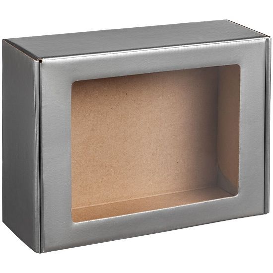 Коробка с окном Visible, серебристая - подробное фото