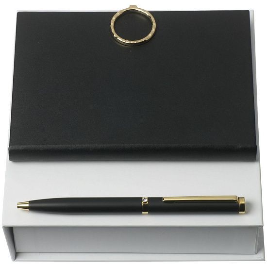 Набор Nina Ricci: блокнот А6 и ручка, черный - подробное фото