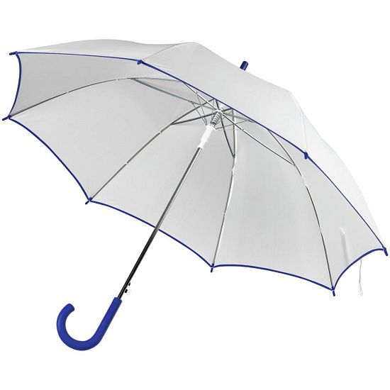 Зонт-трость Unit White, белый с синим - подробное фото