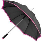 Зонт-трость Highlight, черный с розовым - фото