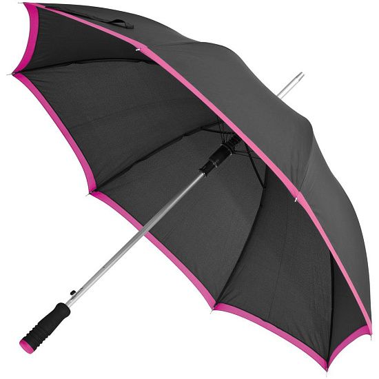Зонт-трость Highlight, черный с розовым - подробное фото