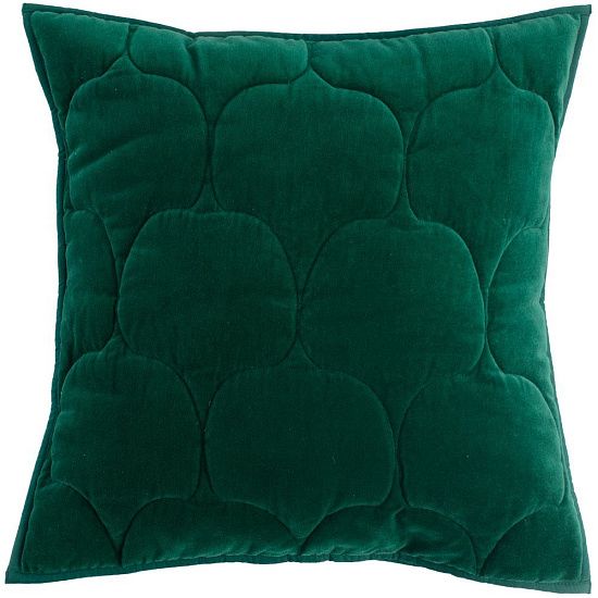 Чехол на подушку бархатный «Хвойное утро», зеленый - подробное фото