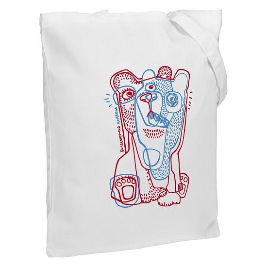 Холщовая сумка «Биполярный медведь», молочно-белая - подробное фото