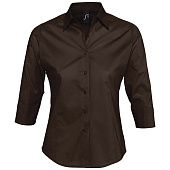 Рубашка женская с рукавом 3/4 EFFECT 140, темно-коричневая - фото