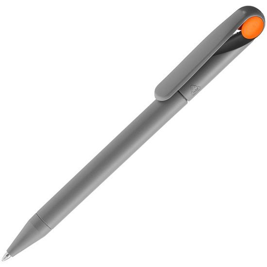 Ручка шариковая Prodir DS1 TMM Dot, серая с оранжевым - подробное фото