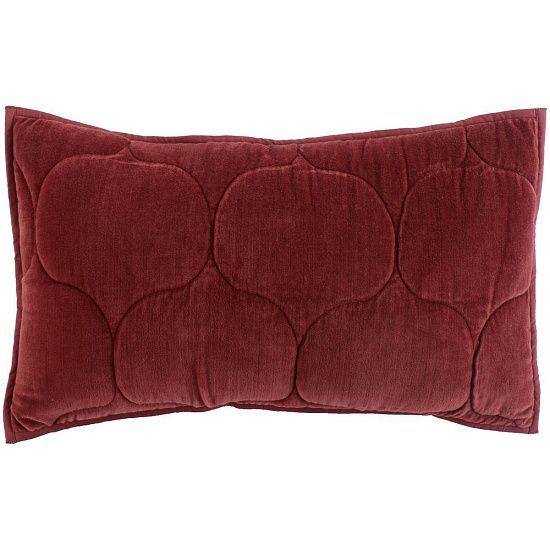 Чехол на подушку «Хвойное утро», прямоугольный, бордовый - подробное фото
