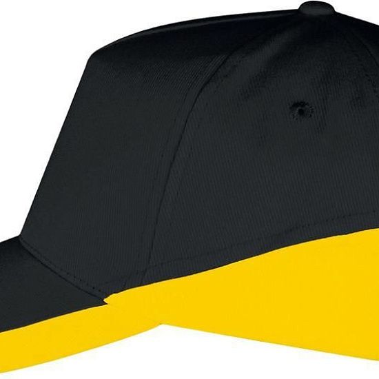 Бейсболка BOOSTER, черная с желтым - подробное фото