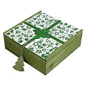 Коробка деревянная, зеленая - фото