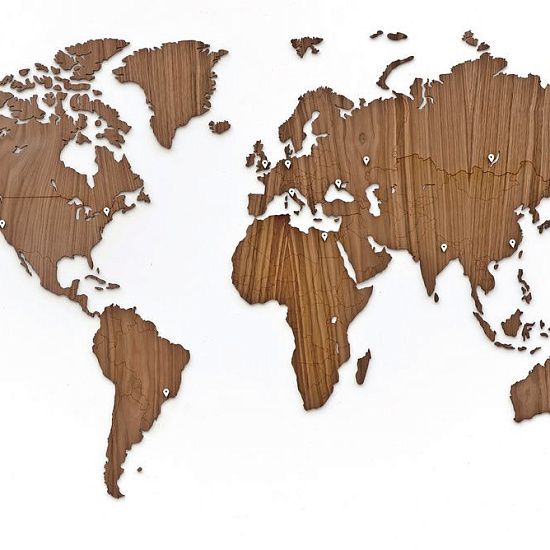 Деревянная карта мира World Map Wall Decoration Exclusive, орех - подробное фото