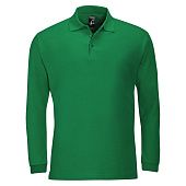 Рубашка поло мужская с длинным рукавом WINTER II 210 ярко-зеленая - фото