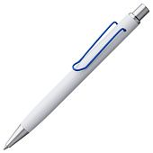 Ручка шариковая Clamp, белая с синим - фото