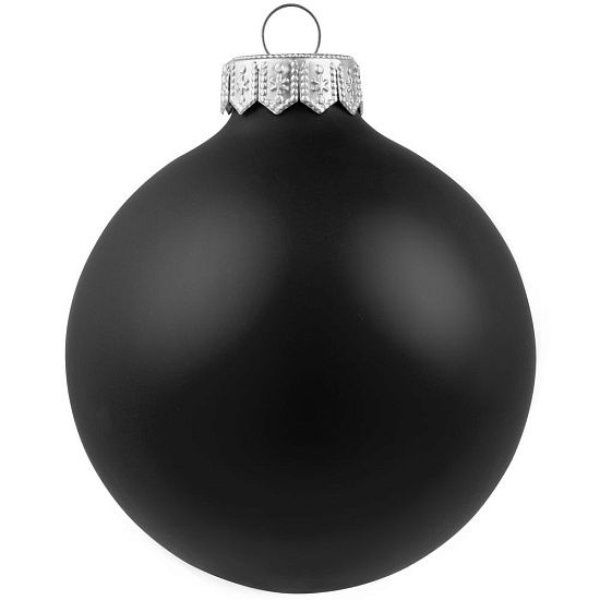 Елочный шар Gala Night Matt в коробке с тиснением, черный, 8 см - подробное фото