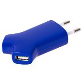 Сетевое зарядное устройство Uniscend Double USB, синее - фото