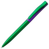 Ручка шариковая Pin Fashion, зелено-фиолетовый металлик - фото