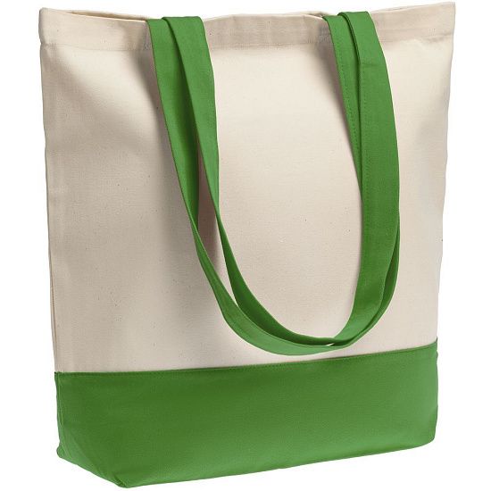 Холщовая сумка Shopaholic, ярко-зеленая - подробное фото
