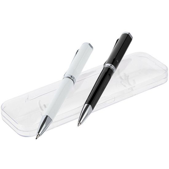 Набор Phase: ручка и карандаш, черный с белым - подробное фото