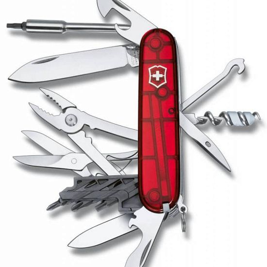Офицерский нож CyberTool L, прозрачный красный - подробное фото