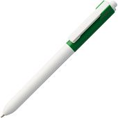 Ручка шариковая Hint Special, белая с зеленым - фото